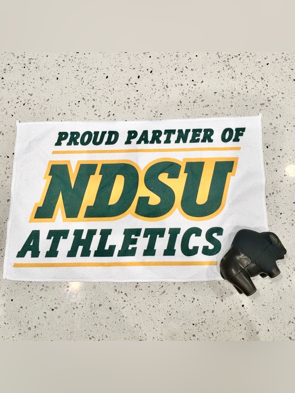 NDSU Athletics Partner Wall Banner White, Green, Gold & Bison Mascot Stress Ball